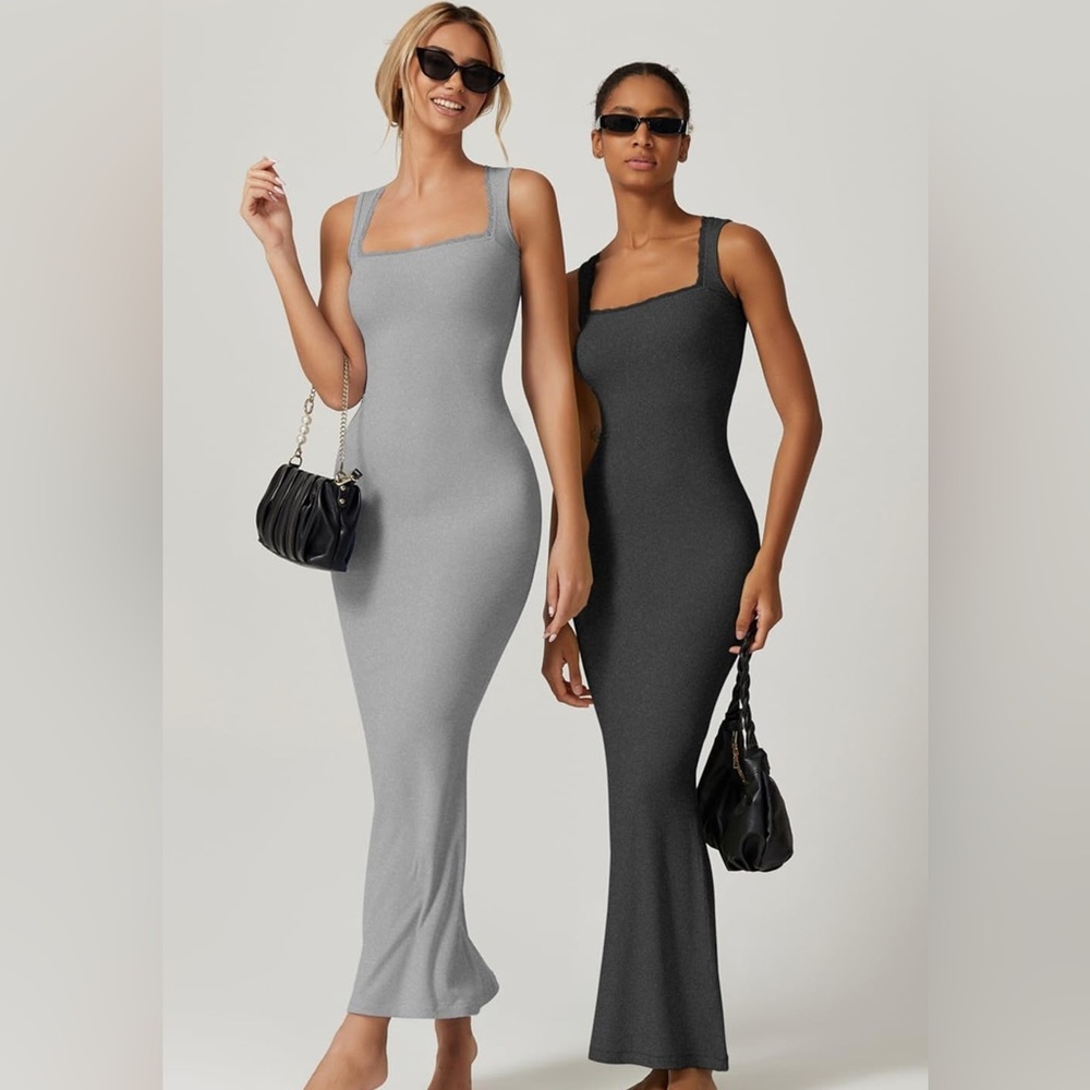 GRAY Woman’s Elegant RIBBED Brown Sleeveless Dress *NEW*